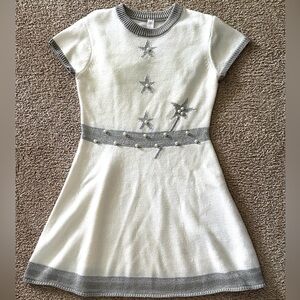 Kids Dress-White and Gray